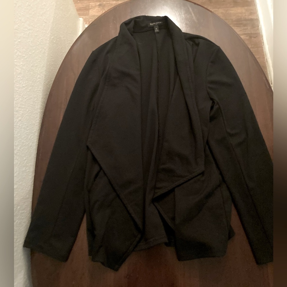 Banana Republic Long Sleeve Blazer Wrap Jacket Top Black Women’s Size Medium M